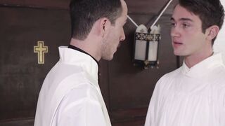 FatherXXX.com - Priest seduces young twink into a forbidden raw anal adventure in the