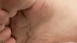 Hot Philip Ashton let his hot juice dribble out over his lovers feet