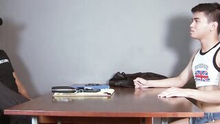 Perps4Sale.com - Asian twink Gavin Winters virgin ass punished by officer Jace