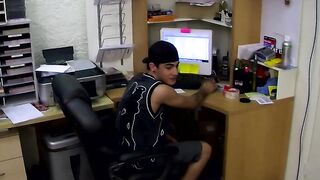 Naughty twink mouth filled with two big cocks