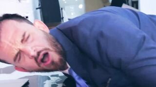 Cock addicted stallion Damon Heart gets a rough throatfuck