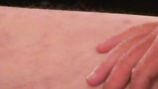 Bearded tattooed mature guy jerks off and cums on himself