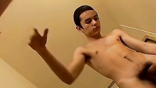 Nice shower with some bonus cock stroking for straight thugs