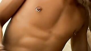 Long haired blond straight thug masturbates and cums solo