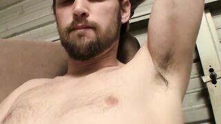 Inked straighty Nolan teases and pleases his fat cock