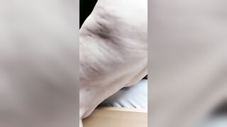 Bbw old lady dildoing both holes