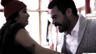 Perv doc having sex with stepdad and big tit cunt with mouth