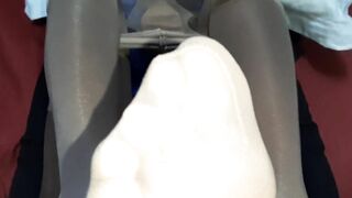 She wants me to lick her nylon foot and cum into her cunt