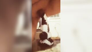 BBW Raven Bonez fucks self with Long Dragon Sex Toy