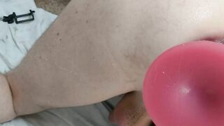 Banged her bf with a huge buttplug inside the butt. Female Domination
