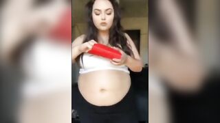 BBW Thicccollegegirl burger & fries stuffing two (plus burps)