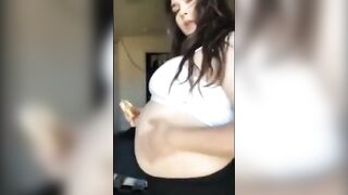 BBW Thicccollegegirl burger & fries stuffing two (plus burps)