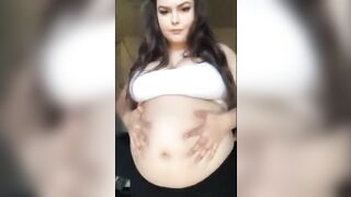 BBW Thicccollegegirl burger & fries stuffing two (plus burps)