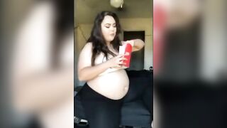 BBW Thicccollegegirl burger & fries stuffing two (plus burps)