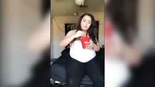 BBW Thicccollegegirl burger & fries stuffing two (plus burps)