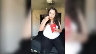BBW Thicccollegegirl burger & fries stuffing two (plus burps)