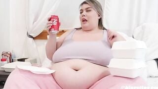 BBW Chloe fat & fried food stuffing (plus burps)