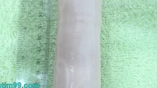 Intense Peehole Fucking with Big Toy and Masturbation
