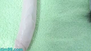 Intense Peehole Fucking with Big Toy and Masturbation