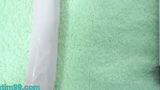 Intense Peehole Fucking with Big Toy and Masturbation