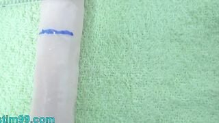 Intense Peehole Fucking with Big Toy and Masturbation