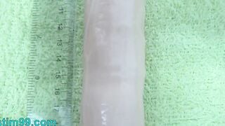 Intense Peehole Fucking with Big Toy and Masturbation