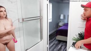 Chubby ex-wife banged! by delivery dude