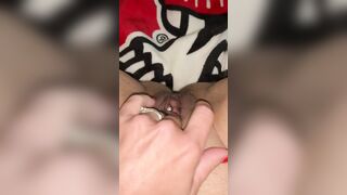 Pee into bed while running Snatch, extremely soak cunt