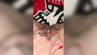 Pee into bed while running Snatch, extremely soak cunt