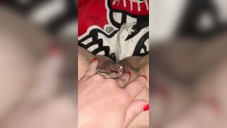 Pee into bed while running Snatch, extremely soak cunt