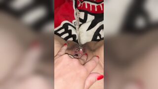 Pee into bed while running Snatch, extremely soak cunt
