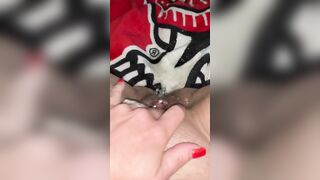 Pee into bed while running Snatch, extremely soak cunt