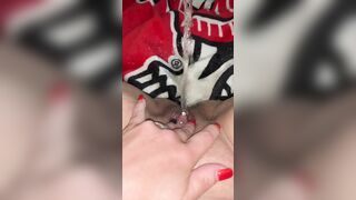 Pee into bed while running Snatch, extremely soak cunt