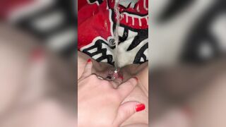 Pee into bed while running Snatch, extremely soak cunt