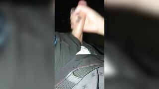 women blows long penis into outdoor