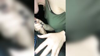 women blows long penis into outdoor