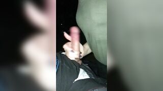 women blows long penis into outdoor