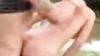 Blonde pounded near pond