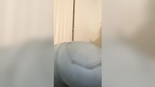 Crystal Lust spanking butt with tight jeans on
