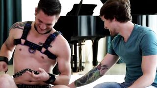 Handsome obedient guy takes a massive raw cock in the rear