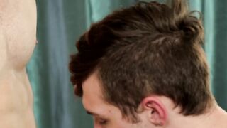 Young gay rimmed passionately and barebacked by his lover