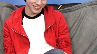 Interviewed twink Kyler Moss jerks off before cumming hard