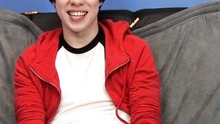 Interviewed twink Kyler Moss jerks off before cumming hard