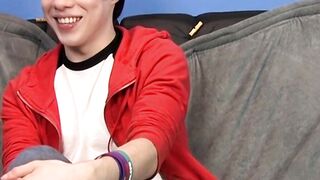 Interviewed twink Kyler Moss jerks off before cumming hard