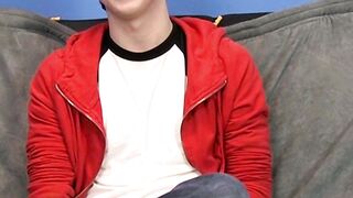 Interviewed twink Kyler Moss jerks off before cumming hard