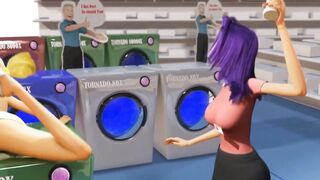 3DGSPOT - 2 Big Boobed Lesbians Try Double Sex Toy Inside A Outside Store! UNCENSORED SEX!
