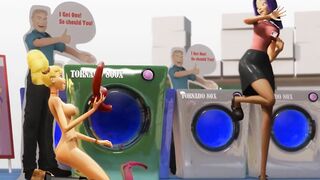 3DGSPOT - 2 Big Boobed Lesbians Try Double Sex Toy Inside A Outside Store! UNCENSORED SEX!