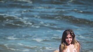 FemJoyXXX.com - Teenage beauty teases at the beach rousing everyone