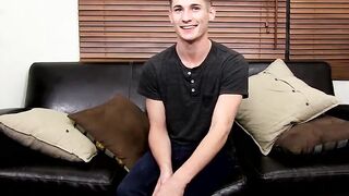 BoyObsession.com - Elijah West's cute nervous stroke show ends with cum and toy fun