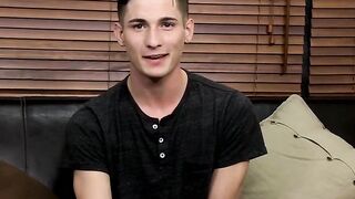 BoyObsession.com - Elijah West's cute nervous stroke show ends with cum and toy fun
